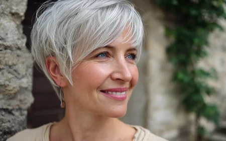 silbergrauer long pixie für frauen 60+