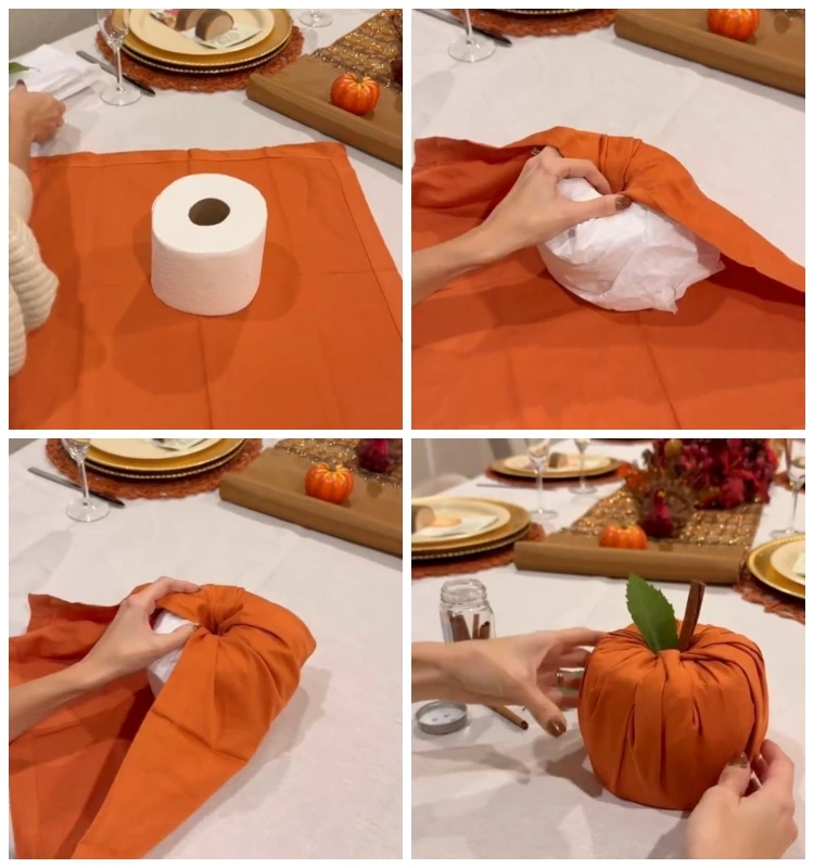 toilettenpapier wird zum kürbis