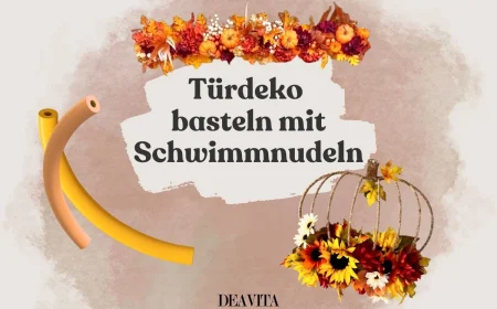 Türdeko basteln mit Schwimmnudeln - Selbstgemachte Türkränze und Girlanden