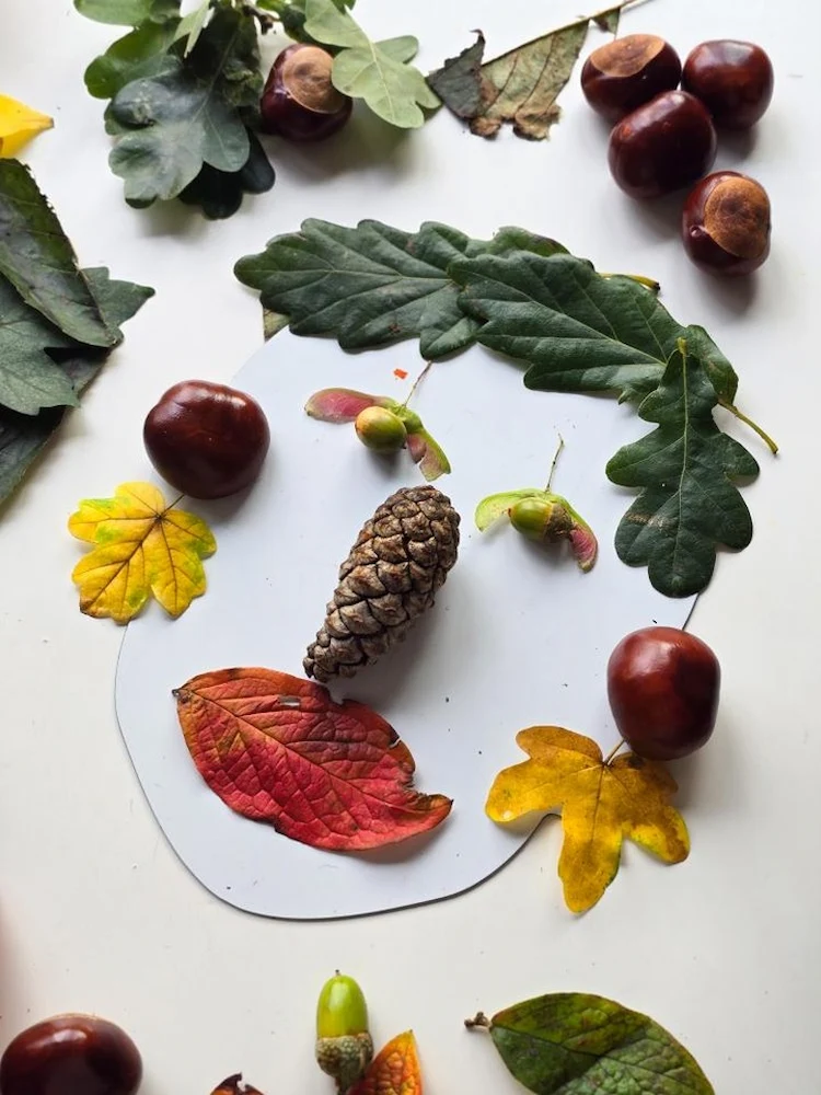 Basteln für Kinder mit Naturmaterialien Gesichter