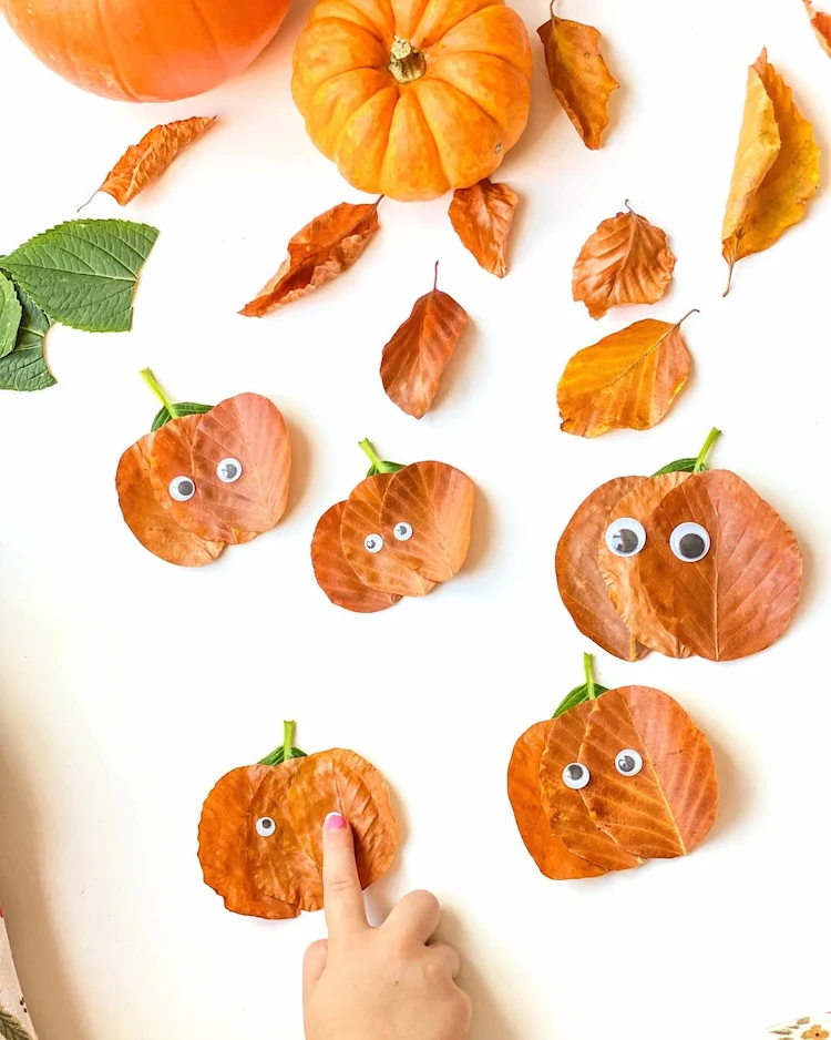 Deko aus Herbstblättern selber machen Anleitung