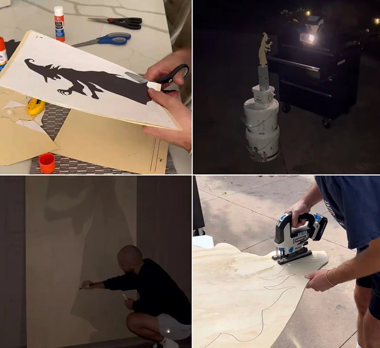 Die Silhouette ausdrucken, ausschneiden und an eine Wand projizieren