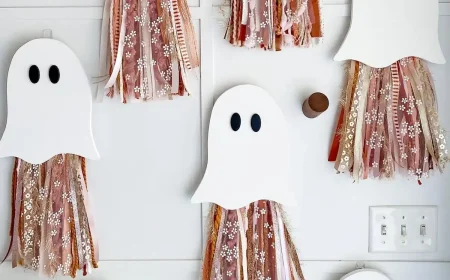 Gespenster als Wand oder Fensterdeko zu Halloween basteln