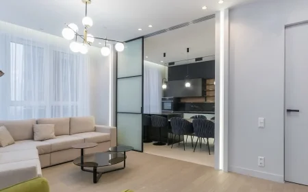 glas schiebetür zwischen küche und wohnzimmer