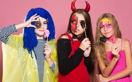 Halloween-Make-up für Teenager selber machen - Candy Girl und Teufel