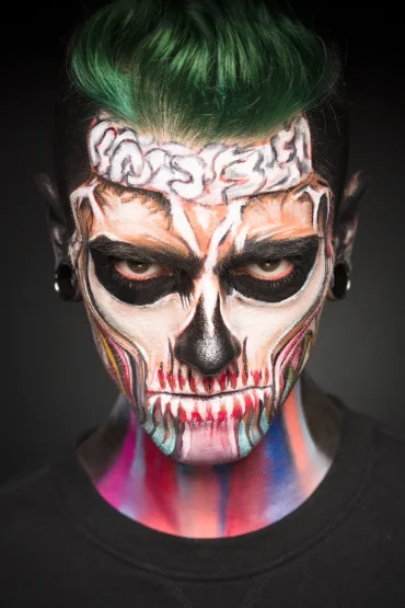 halloween schminke für männer einfach umsetzen – skull look