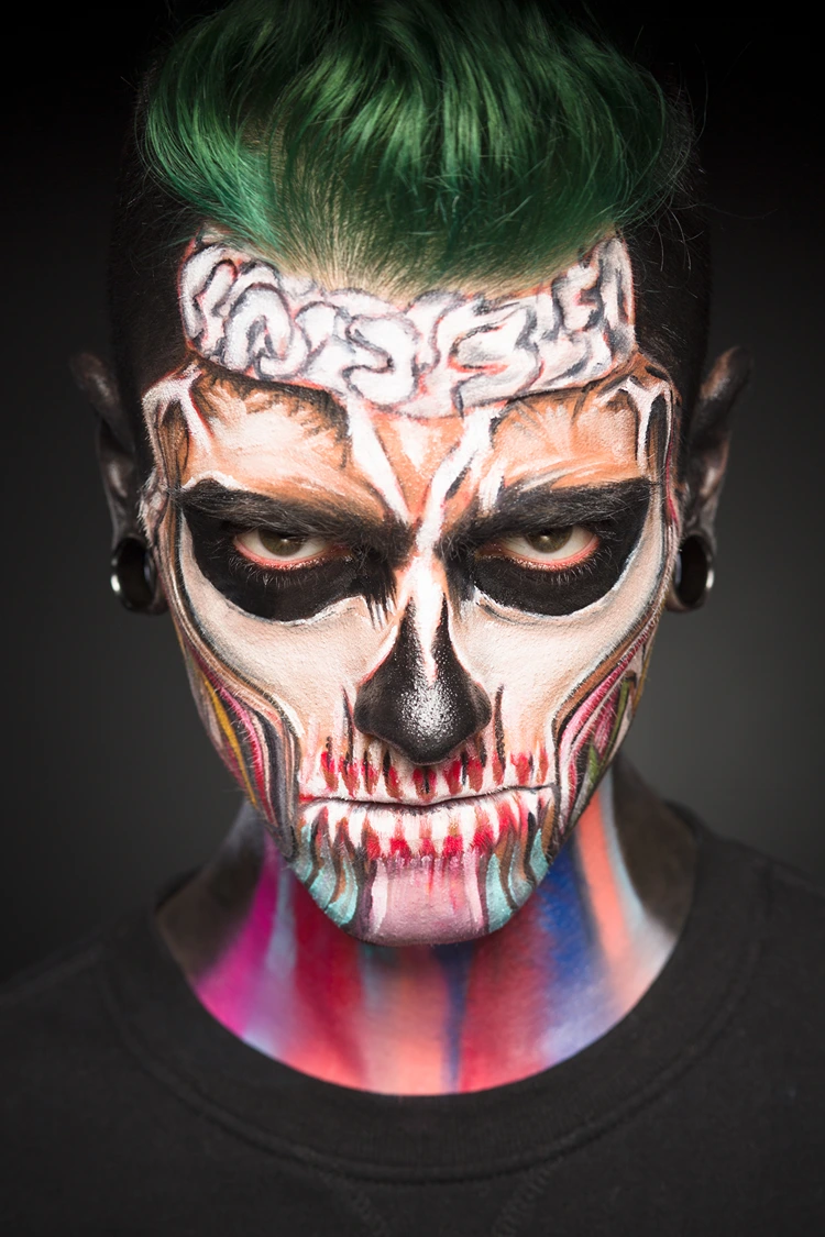 halloween schminke für männer einfach umsetzen – skull look