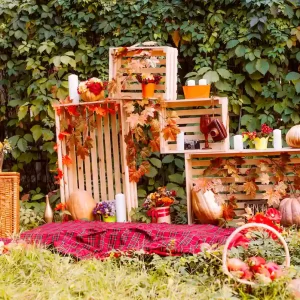 Herbstliche Kulisse für Familienfotos nachgestalten Ideen