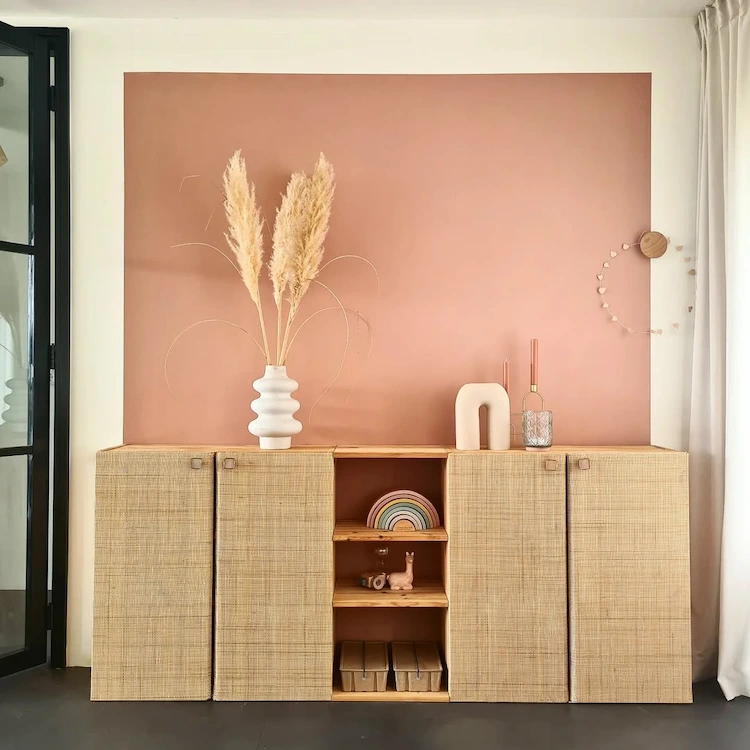 Ikea Ivar Schranktüren mit Stoff tapezieren