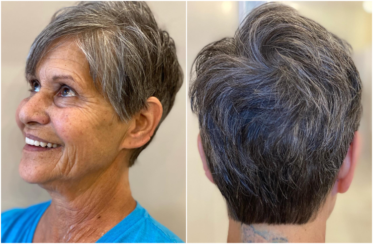 jamie lee curtis haarschnitt von hinten und von vorne