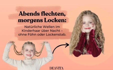 Kinderhaare locken ohne Hitze mit einfachen Flechtzöpfen über Nacht