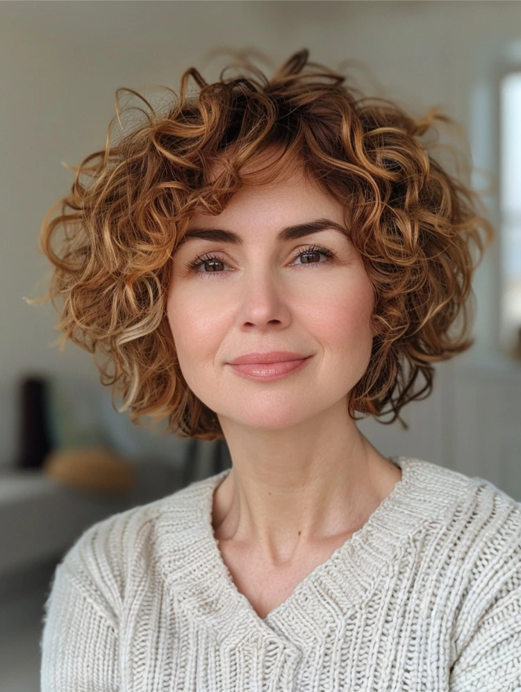 kurzer lockiger bixie schnitt