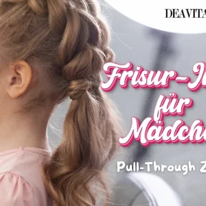 mädchen mit pull through zöpfen als süße frisur inspiration