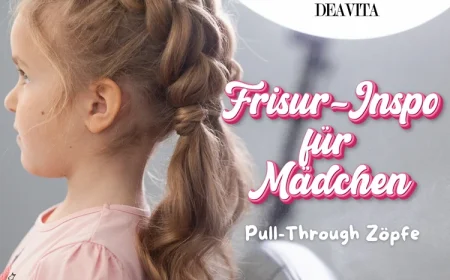 mädchen mit pull through zöpfen als süße frisur inspiration