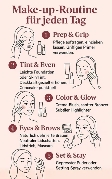 Make-up-Routine für jeden Tag Schritt für Schritt