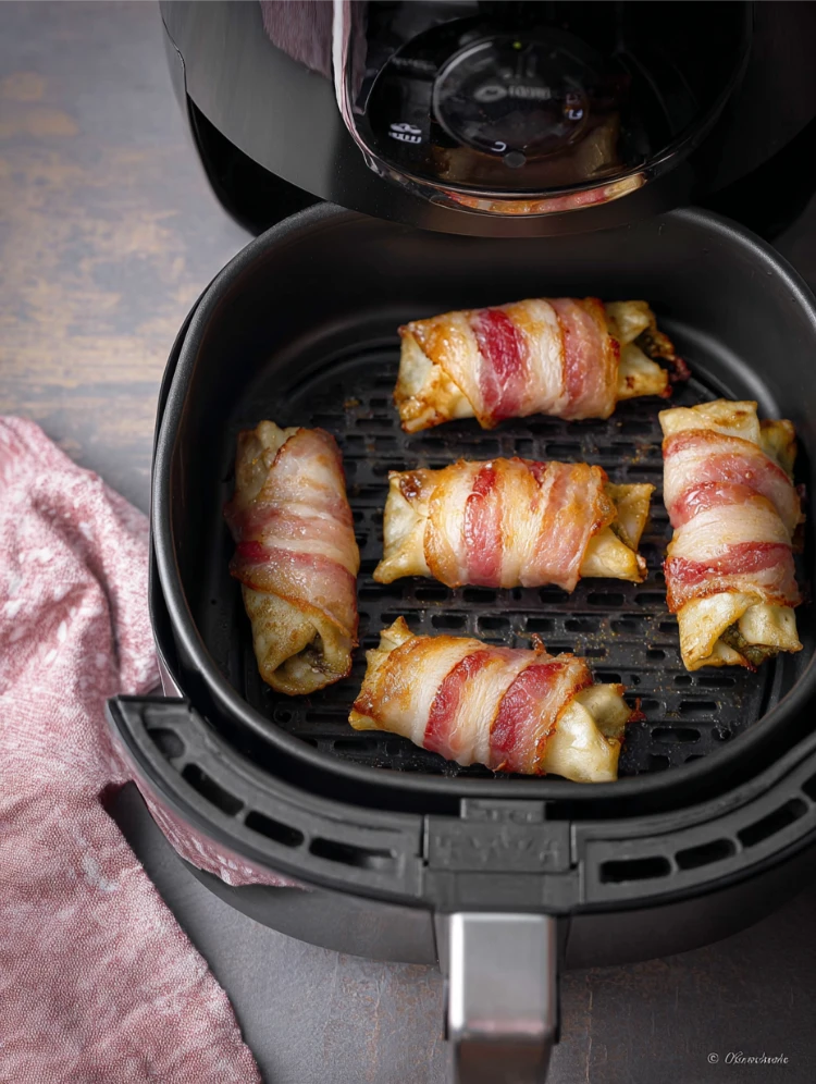 mit speck umwickelte maultaschen aus dem heißluftfritteuse