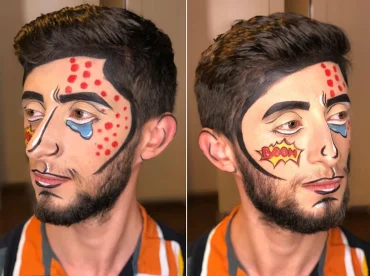 Pop-art Schminkidee für Männer - Schnell und einfach