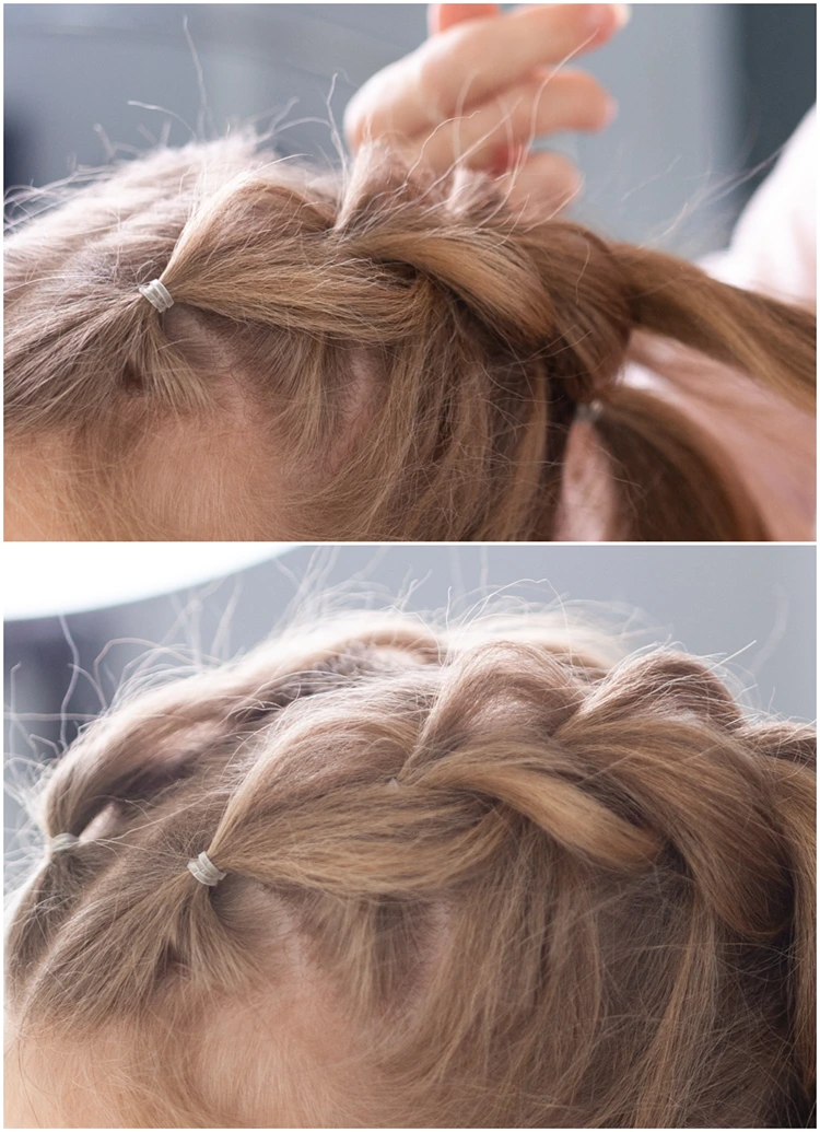 pull through technik schritt anleitung kinderfrisur