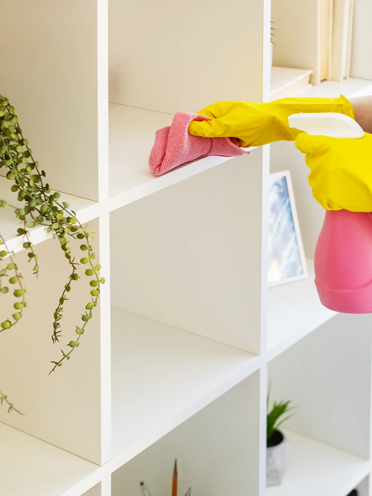 regal abwischen und staub entfernen