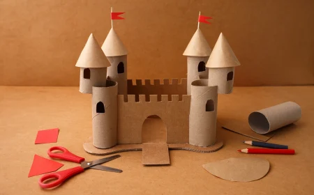 Ritterburg basteln mit Klorollen, Pappe und Karton