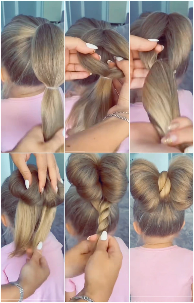 schritt für schritt anleitung haare zur schleife binden