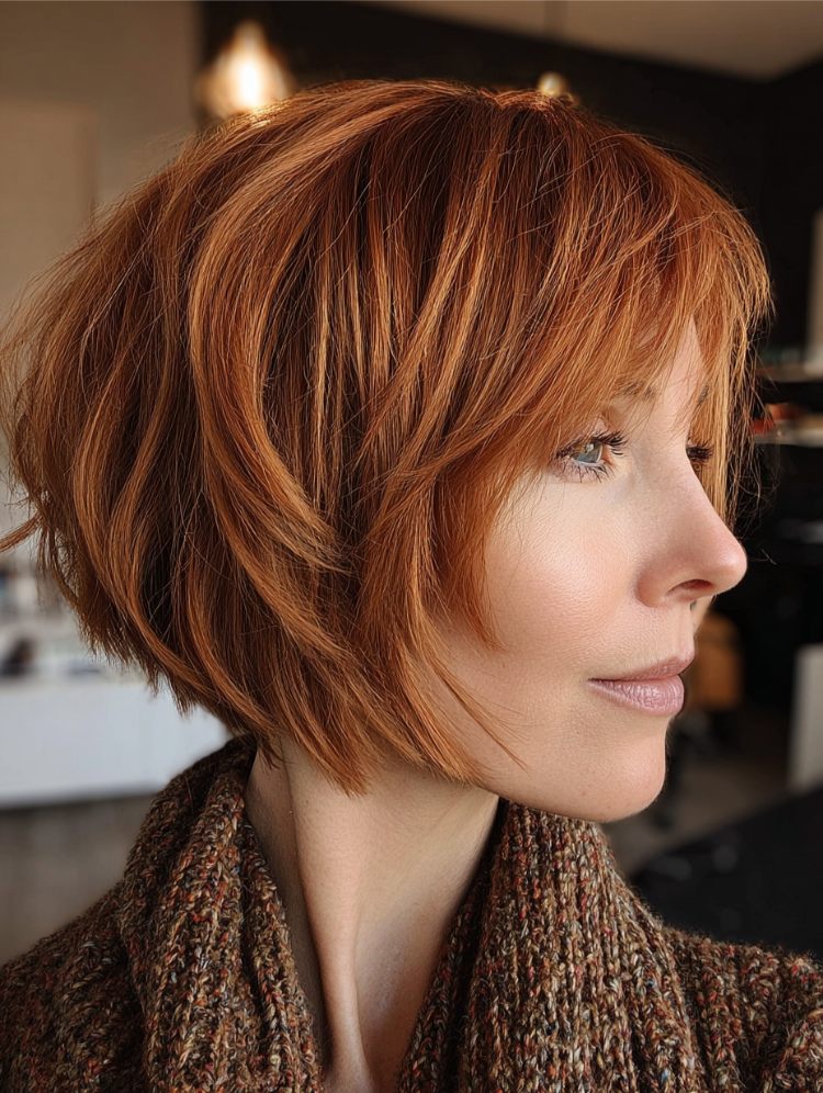 soft copper bixie frisur