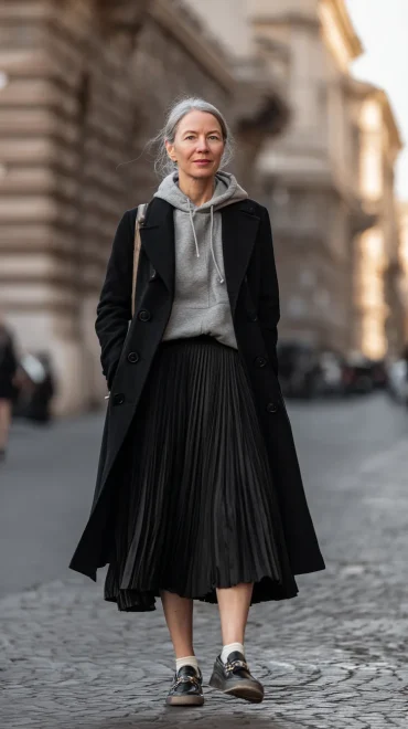 Alltagstaugliche Outfits ab 50 mit Plisseerock