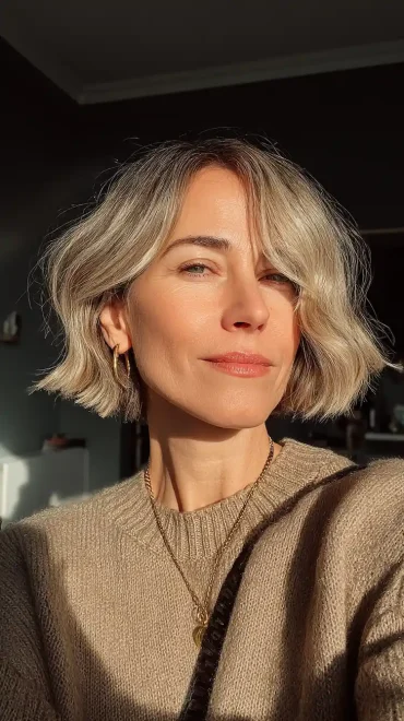 Bob Frisur mit Wellen für mehr Volumen