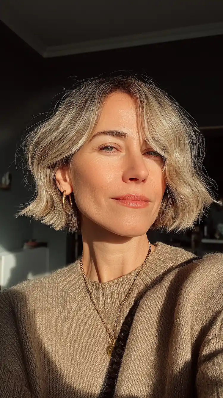 Bob Frisur mit Wellen für mehr Volumen