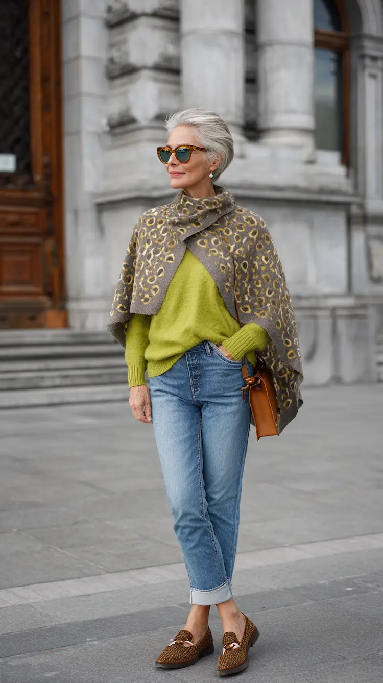 Frau mit Bluse im Limettengrün - kräftige Farben sorgen für frischen Teint