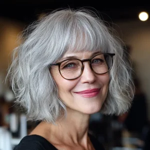Frisuren für Frauen ab 60 mit Brille