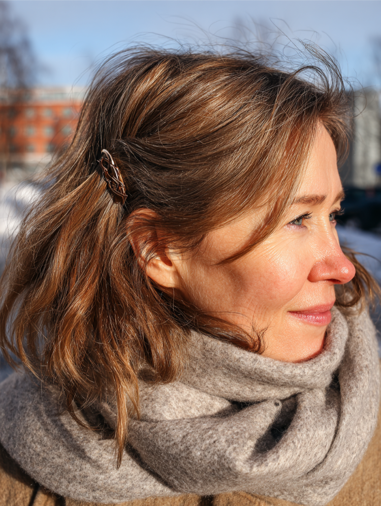 frisuren für schal half up mit mini clip