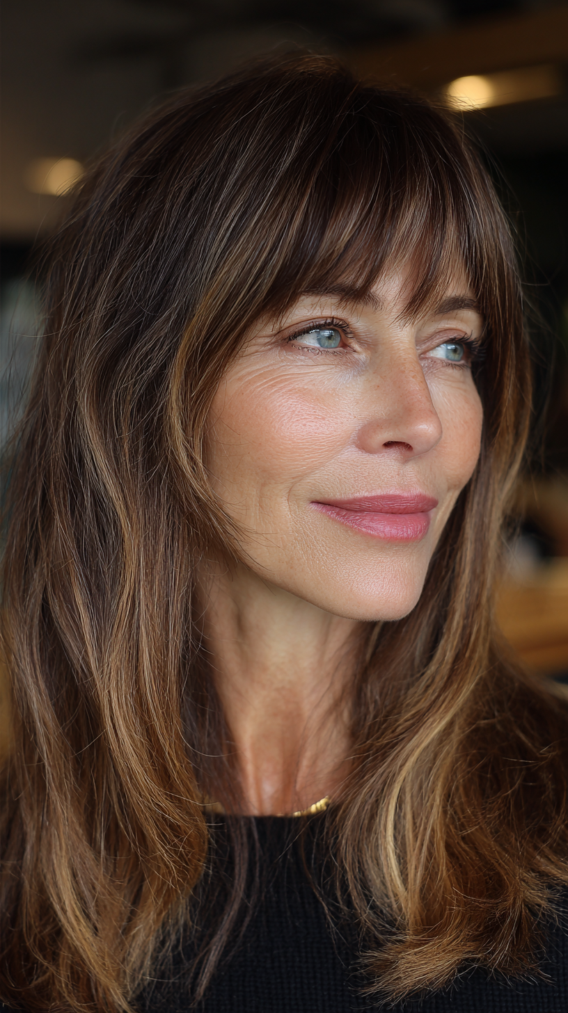 Haartrends für 2026 die Frauen ab 50 gut stehen Birkin Bangs