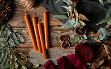 Kerzen schön verpacken - Ideen für Stabkerzen und Stumpenkerzen
