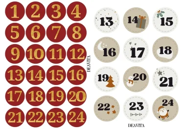 Kreise ausdrucken, ausschneiden und auf den Kalender kleben