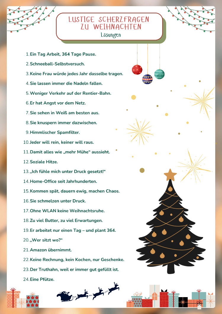 lustige scherzfragen zu weihnachten lösungen