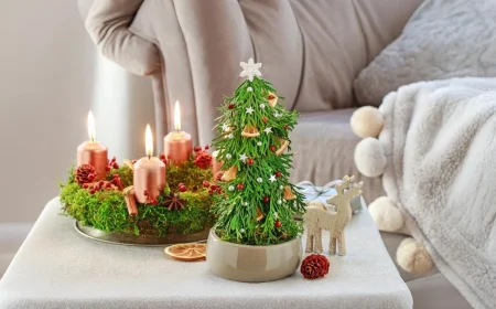 Mini-Weihnachtsbaum selber machen mit Thuja und Steckschaum
