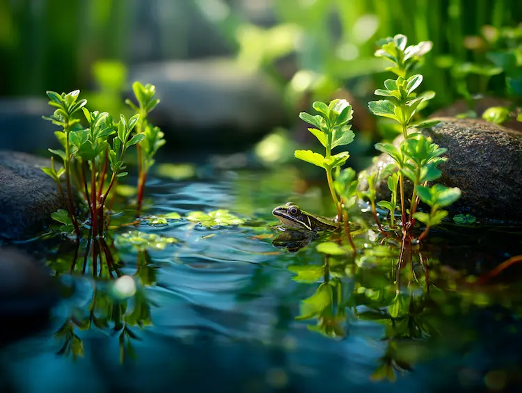 Miniteich im Frühling pflegen