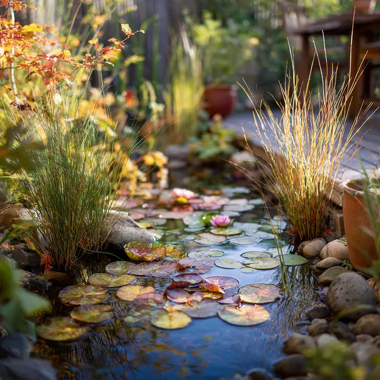 Miniteich im November überwintern richtig vorgehen