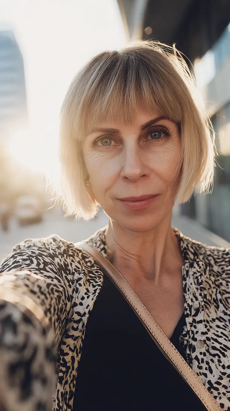 Mittellange Friusuren für dünne Haare Blunt Bob