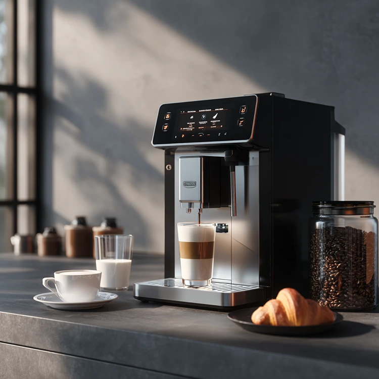 Moderne Kaffeeautomaten gibt es in den verschiedensten Varianten mit Display