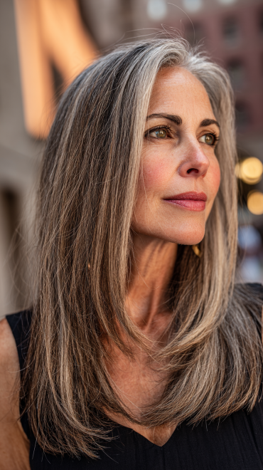 Rachel Green Haarschnitt trendig für Frauen ab 50 mit langen Haaren