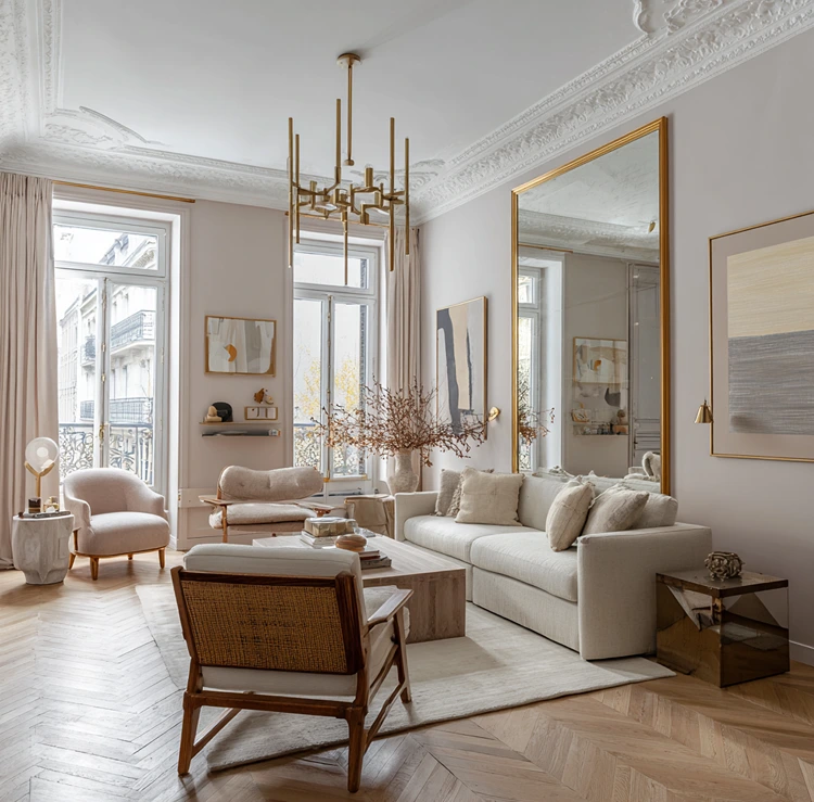 Statt reinem Weiß lieber einen Ton mit warmen Pigmenten wie Vanille oder Elfenbein