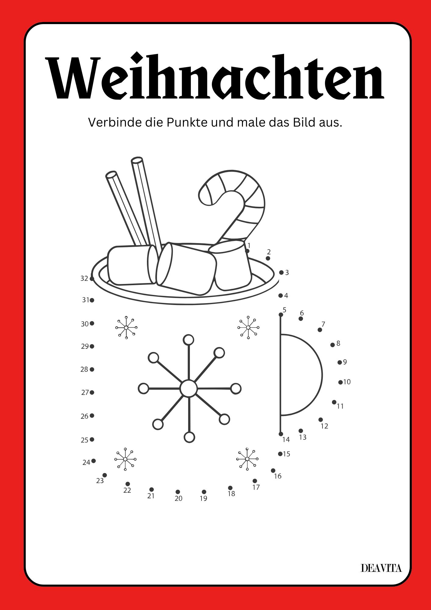 verbinde die punkte weihanchten rätsel kostenlos