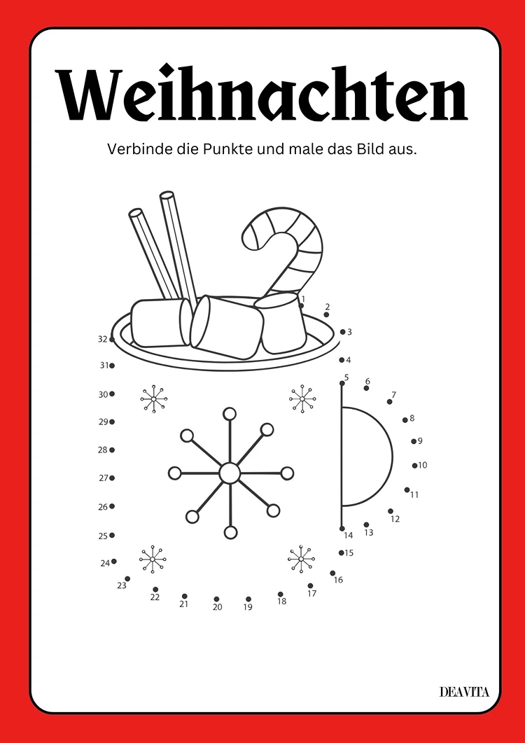 verbinde die punkte weihanchten rätsel kostenlos