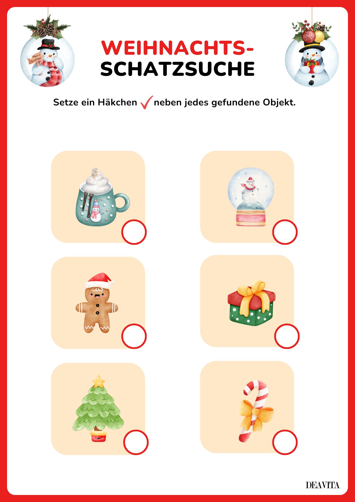 weihanchts schatzsuche vorlage zum herunterladen