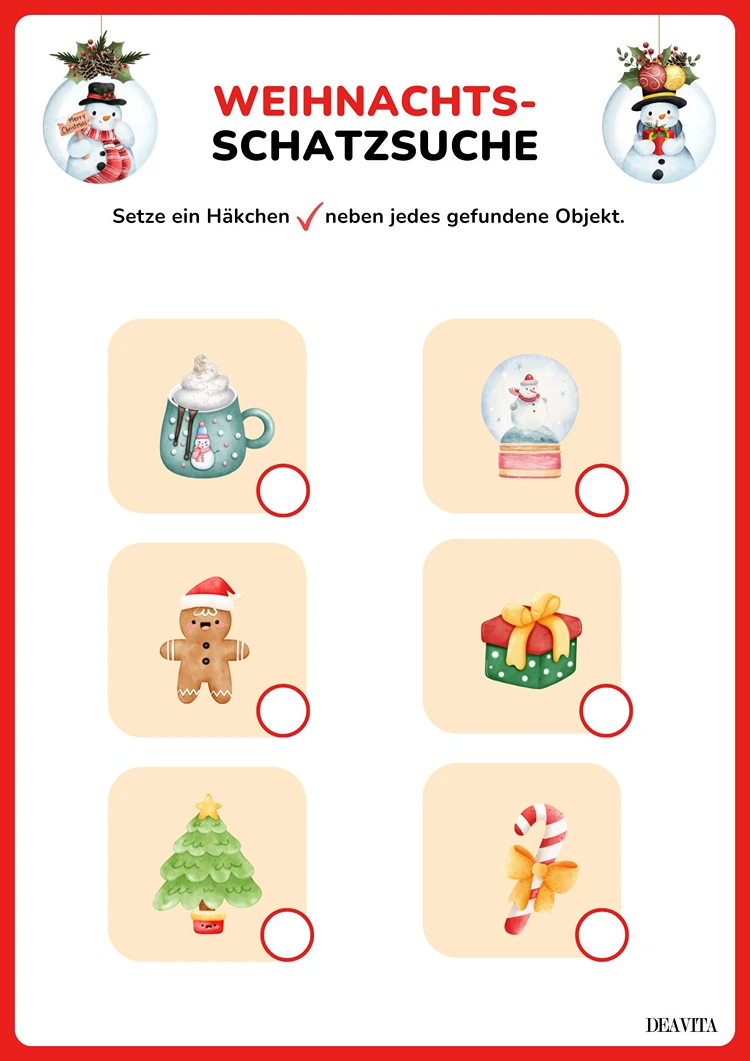 weihanchts schatzsuche vorlage zum herunterladen