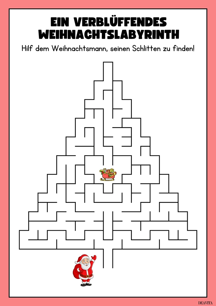 weihnachten labyrinth kostenlos zum herunterladen