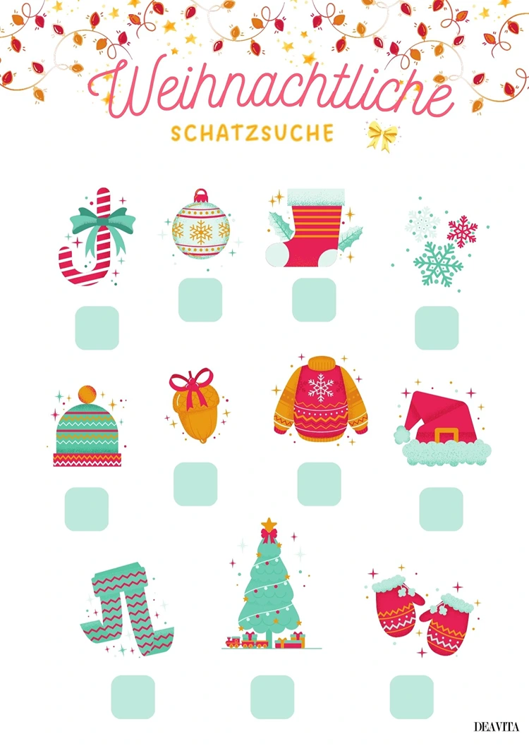 weihnachts schatzsuche vorlage kostenlos