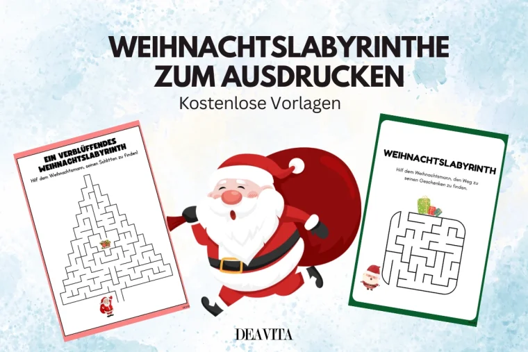 weihnachtslabyrinthe zum ausdrucken kostenlose vorlagen